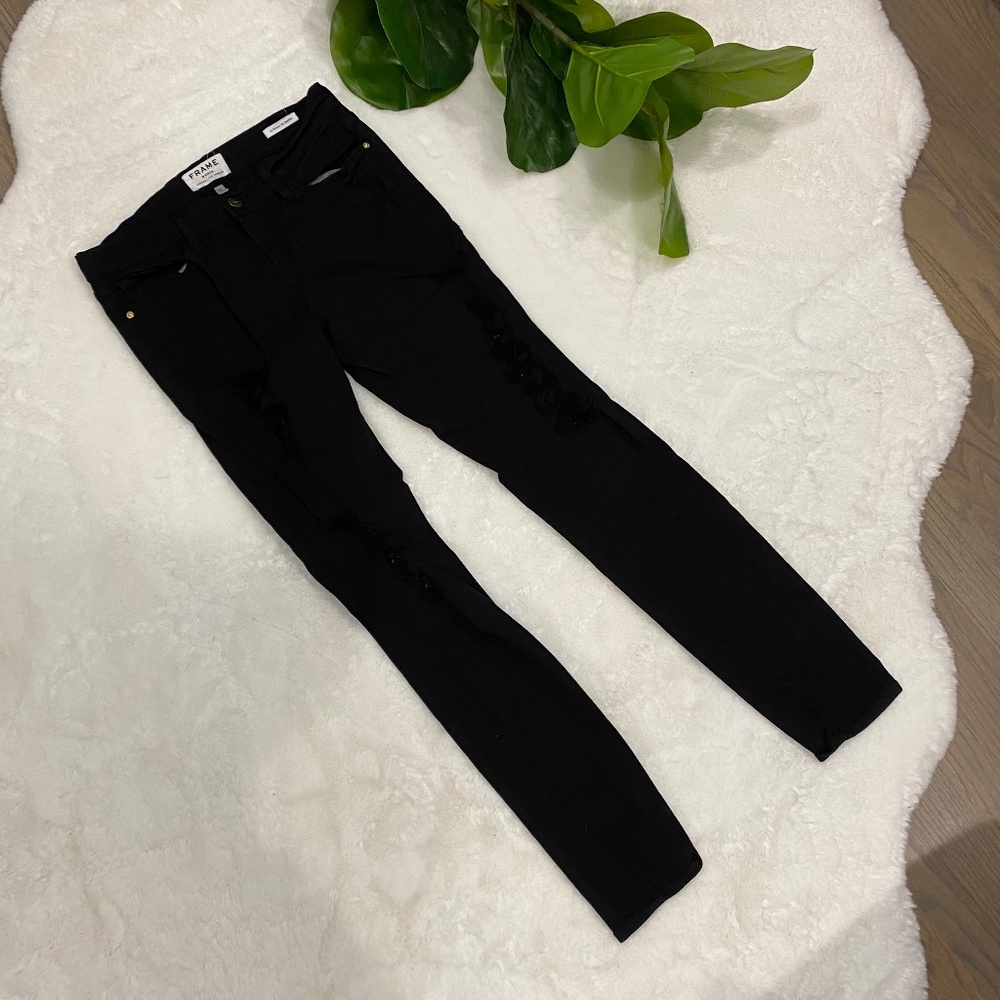 Frame Denim Black Le Skinny de Jeanne SZ 29